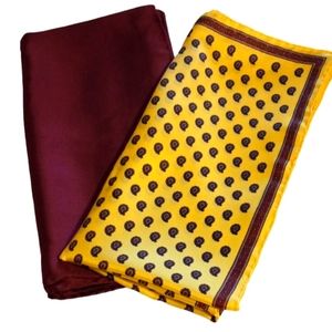 100% Silk ASHEAR Pocket Squares/ Scarves (2)